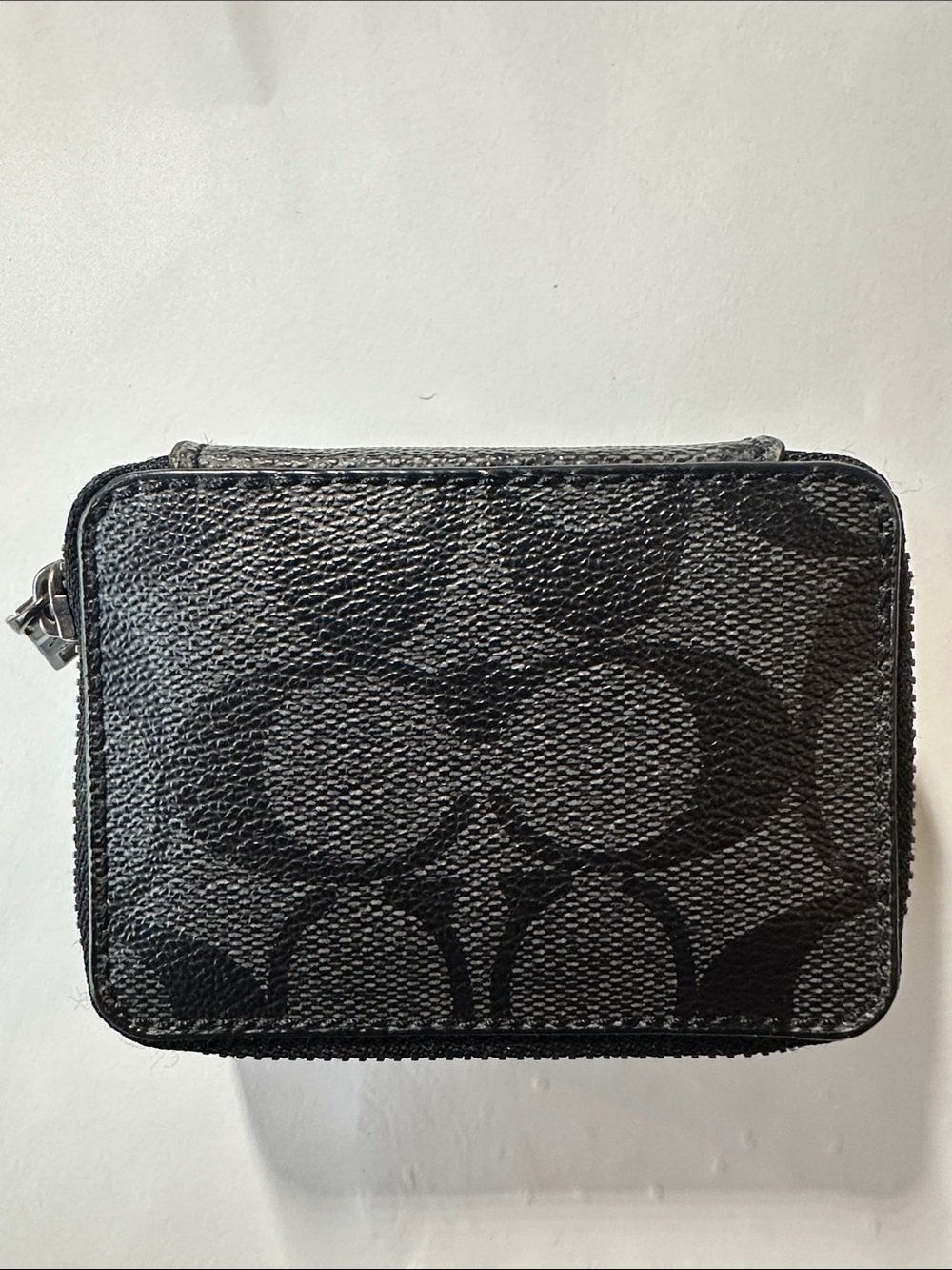 Coach Black Signature Canvas Zip Toiletry Pouch